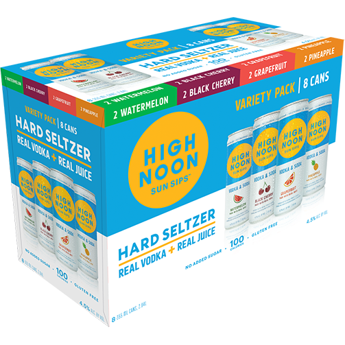 High Noon Sun Sips Variety Vodka & Soda Hard Seltzer 8pk - Available at Wooden Cork