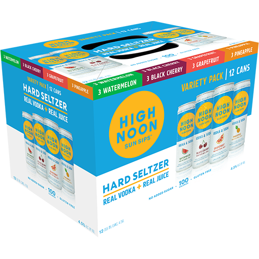 High Noon Sun Sips Variety Vodka & Soda Hard Seltzer 12pk - Available at Wooden Cork