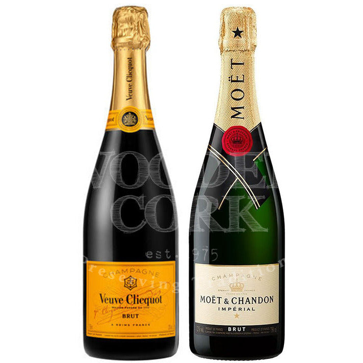 Buy Veuve Clicquot Brut & Moet & Chandon Imperial Brut Bundle | Wooden