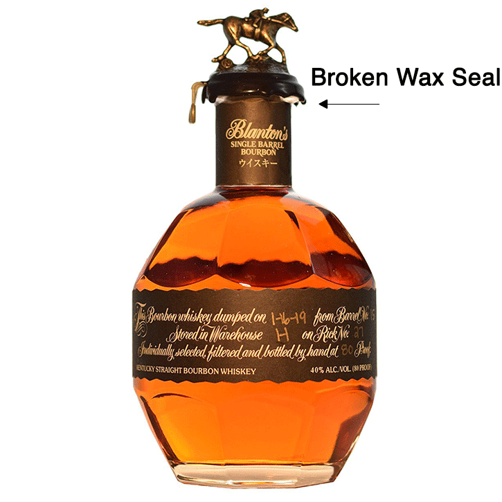 Blanton's Black Edition Bourbon Blooper Bottle - Broken Wax Seal (SEE DESCRIPTION)
