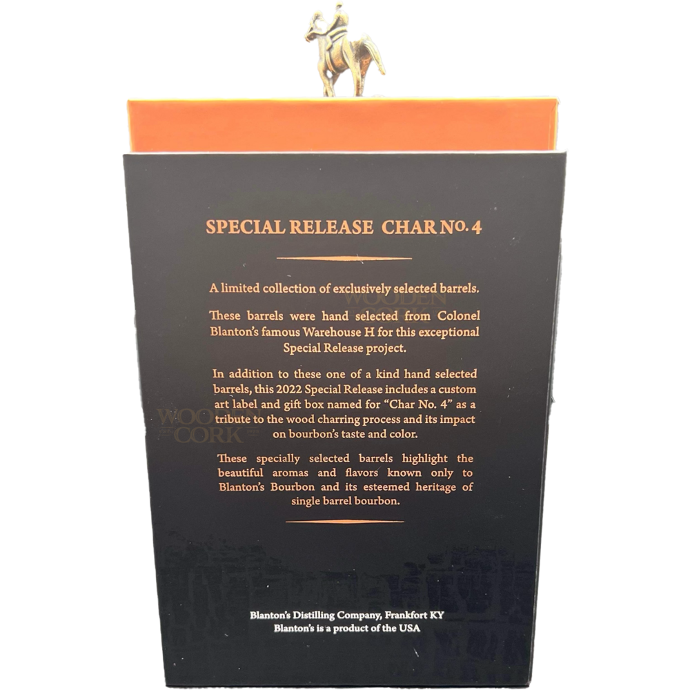 Blanton’s Char No. 4 2022 Special Release - Available at Wooden Cork