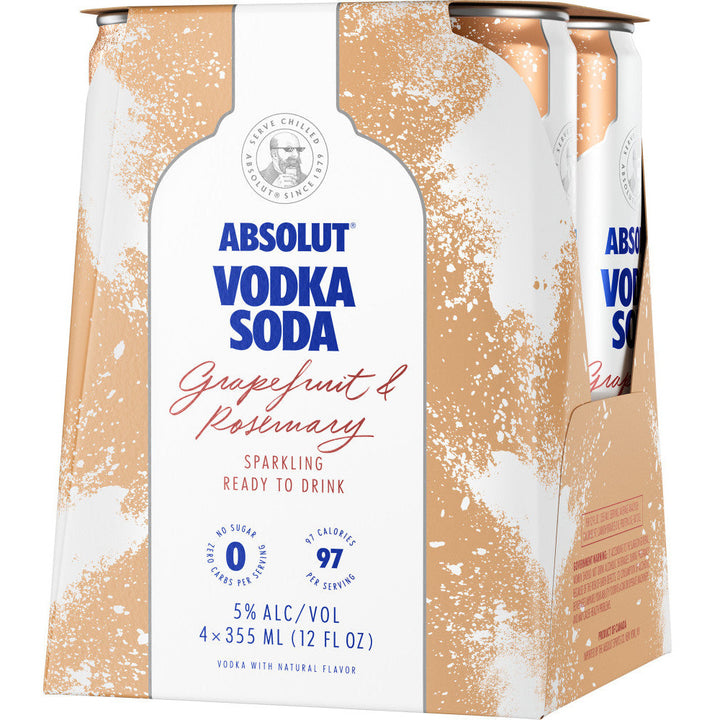 Absolut Ready to Drink Grapefruit & Rosemary Vodka Soda 4pk Cans - Available at Wooden Cork