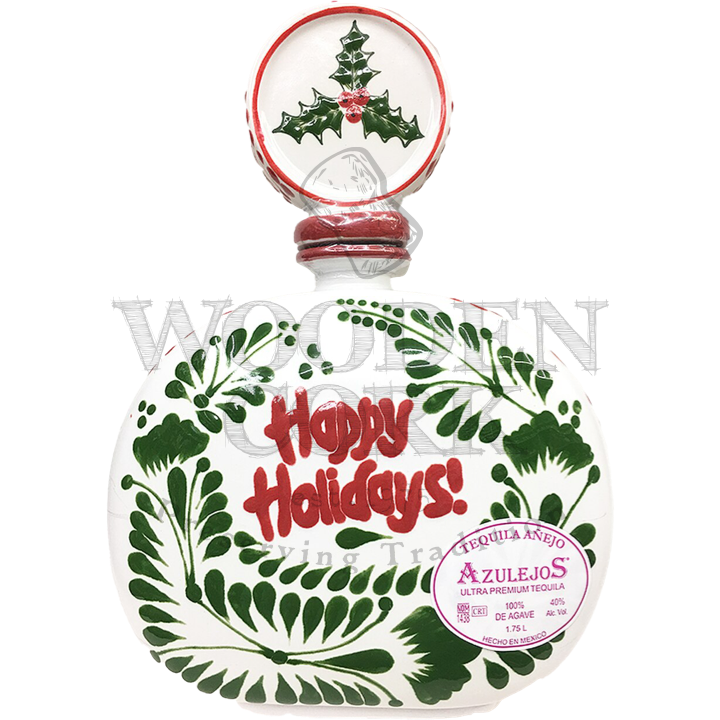 Los Azulejos Anejo Talavera HAPPY HOLIDAYS 1.75L - Available at Wooden Cork