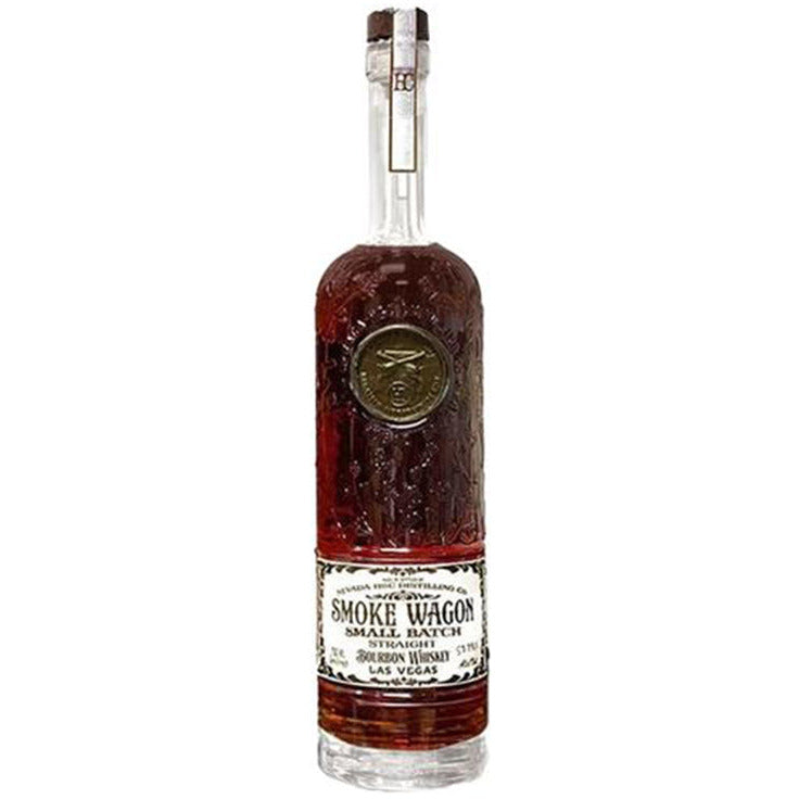 Smoke Wagon Uncut Unfiltered Bourbon Whiskey White Label - Available at Wooden Cork