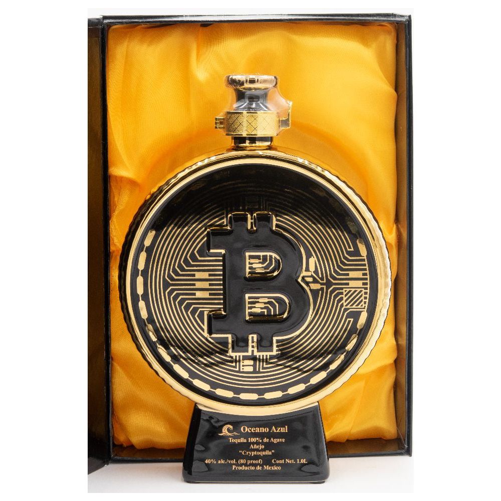 Oceano Azul Bitcoin Cryptoquila Anejo Tequila 1L – Wooden Cork