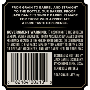 Jack Daniel's Barrel Proof 134.6 Single Barrel Select by Wooden Cork