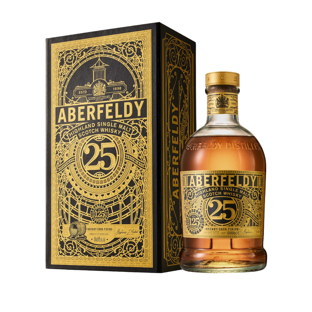 Aberfeldy 25 Year Old Single Malt Scotch Whisky 125th Anniversary Limited Edition Sherry Cask Finish