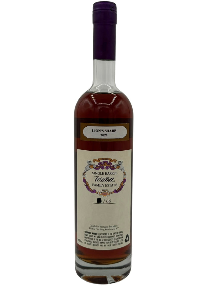 Willett Family Estate Single Barrel Bourbon 19 Year Old #1562 112.4 Proof (LIONS SHARE) 66 COUNT BOTTLE BARREL