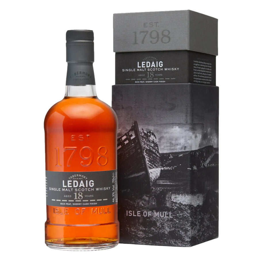 700 ML Ledaig Single Malt Scotch Sherry Cask Finish 18 Year Whiskey