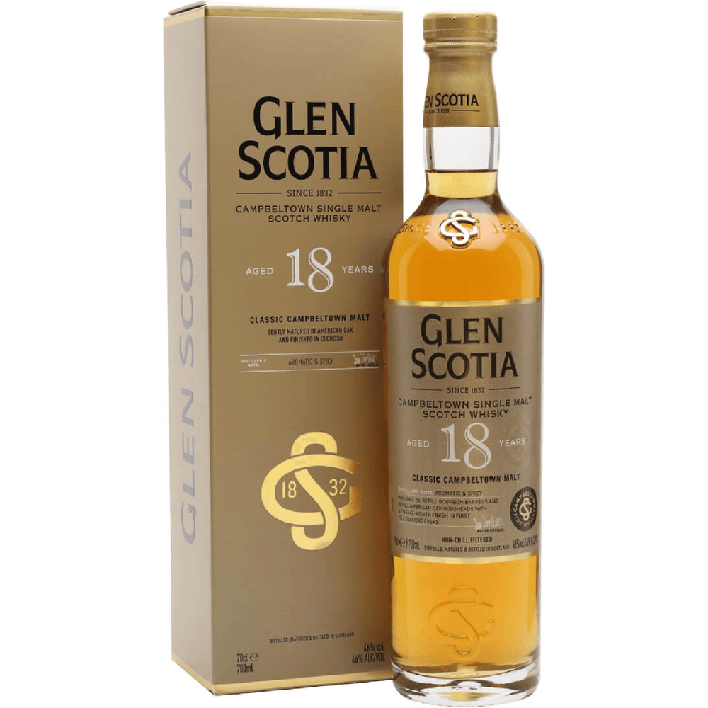 750 ML Glen Scotia Single Malt Scotch Whiskey 18 Year