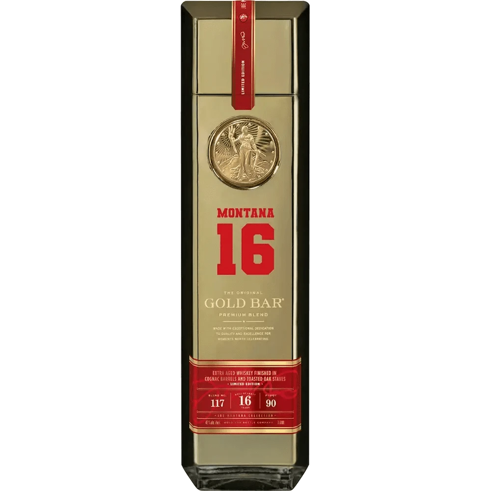 750 ML Gold Bar Blended American Whiskey Premium Blend Joe Montana 16 Year