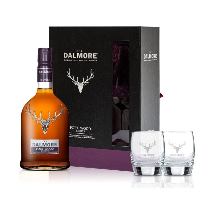 The Dalmore Port Wood Gift Set with 2 Glasses