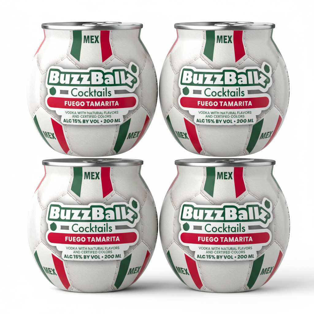 BuzzBallz Fuego Tamarita Watermelon Tamarind Pre-Mixed Cocktails 4 Pack