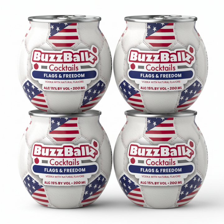 BuzzBallz Flags & Freedom Pineapple Orange Pre-Mixed Cocktails 4-Pack
