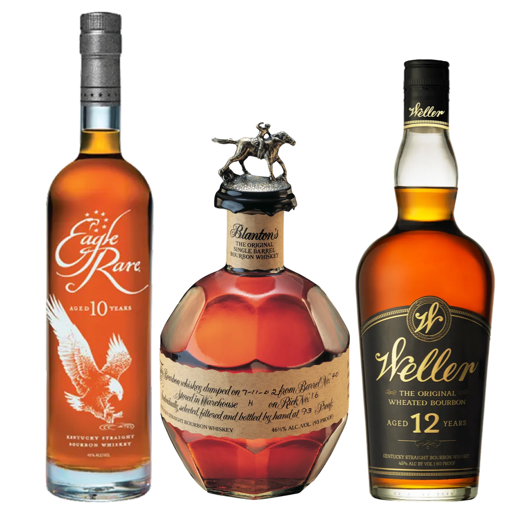 Blanton's Original, Weller 12 Year, Eagle Rare 10 Year Allocated Trio