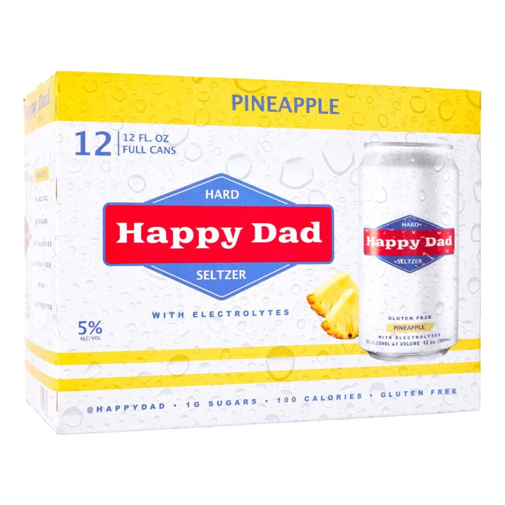 Happy Dad Hard Seltzer Pineapple 12PK