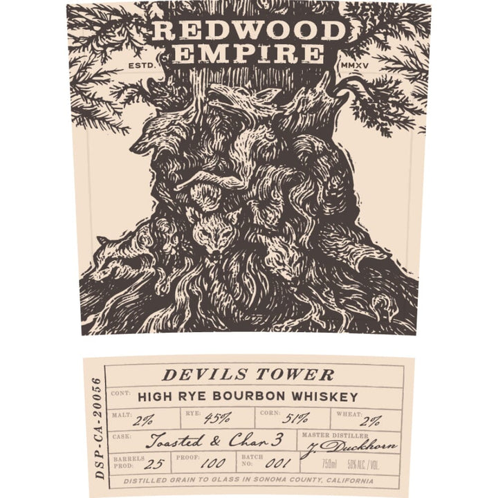 Redwood Empire Devils Tower High Rye Bourbon