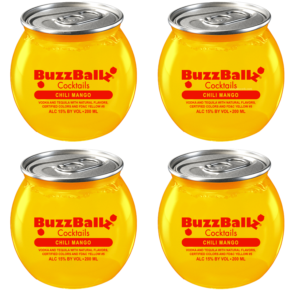 Buzzballz Chili Mango Pre-Mixed Cocktails 4-Pack