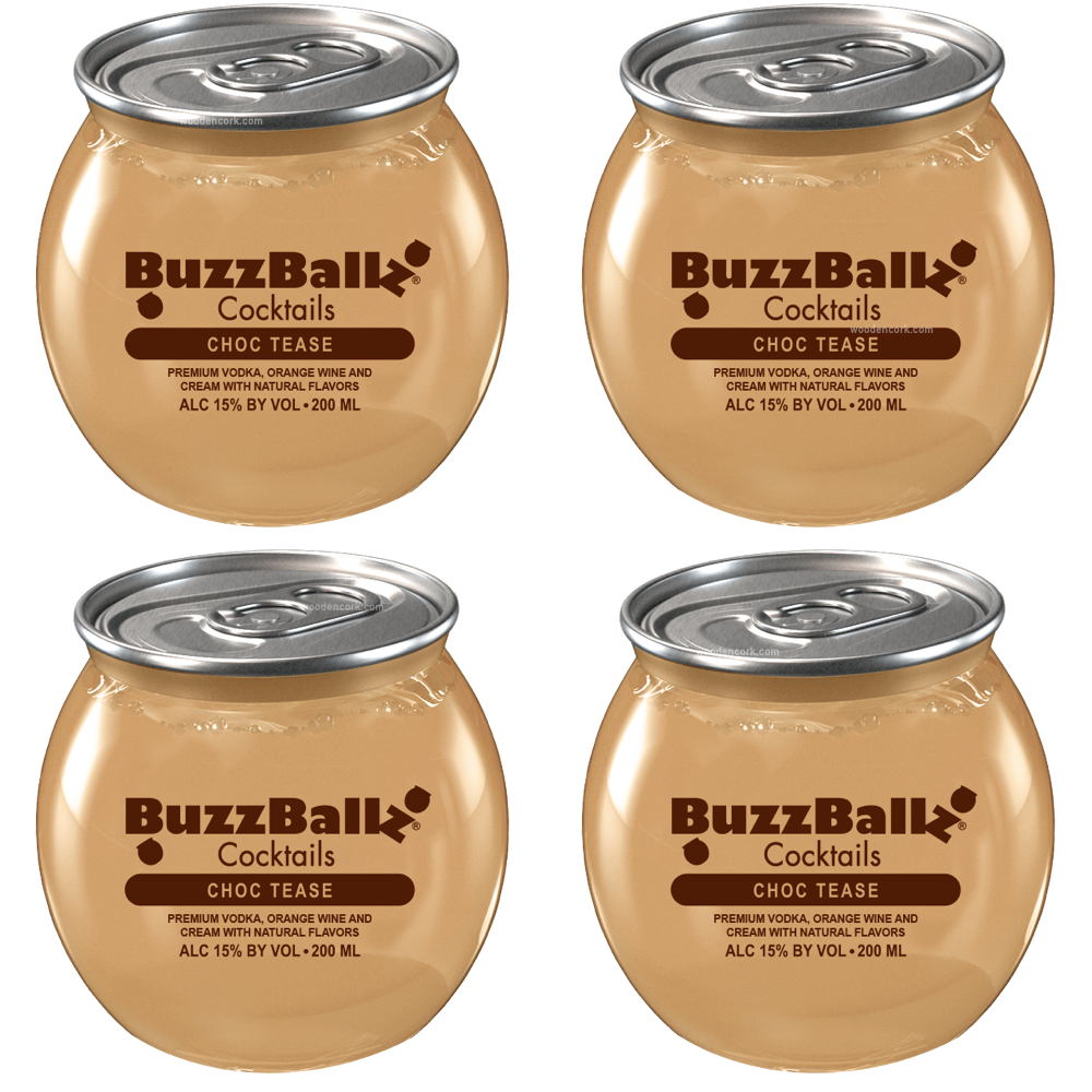 Buzzballz Choc Tease Pre-Mixed Cocktails 4-Pack