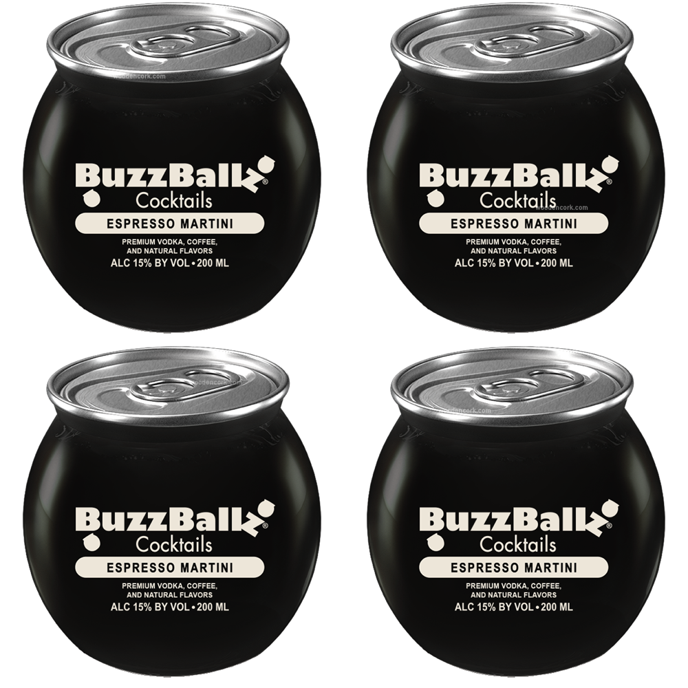 Buzzballz Espresso Martini Pre-Mixed Cocktails 4-Pack