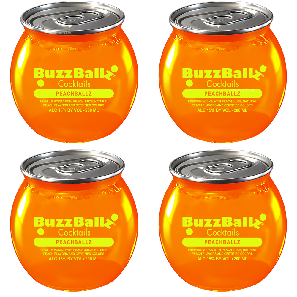 Buzzballz Peachballz Pre-Mixed Cocktails 4-Pack