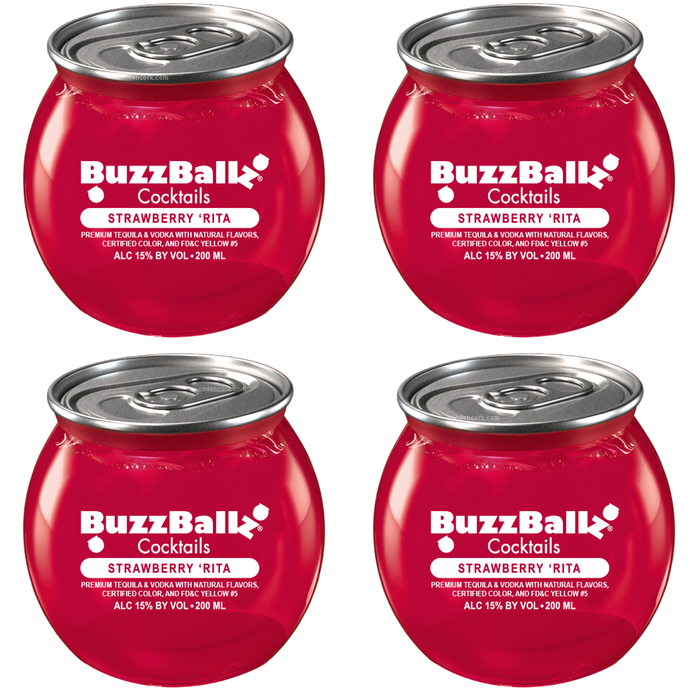 Buzzballz Strawberry 'RIta Pre-Mixed Cocktails 4-Pack