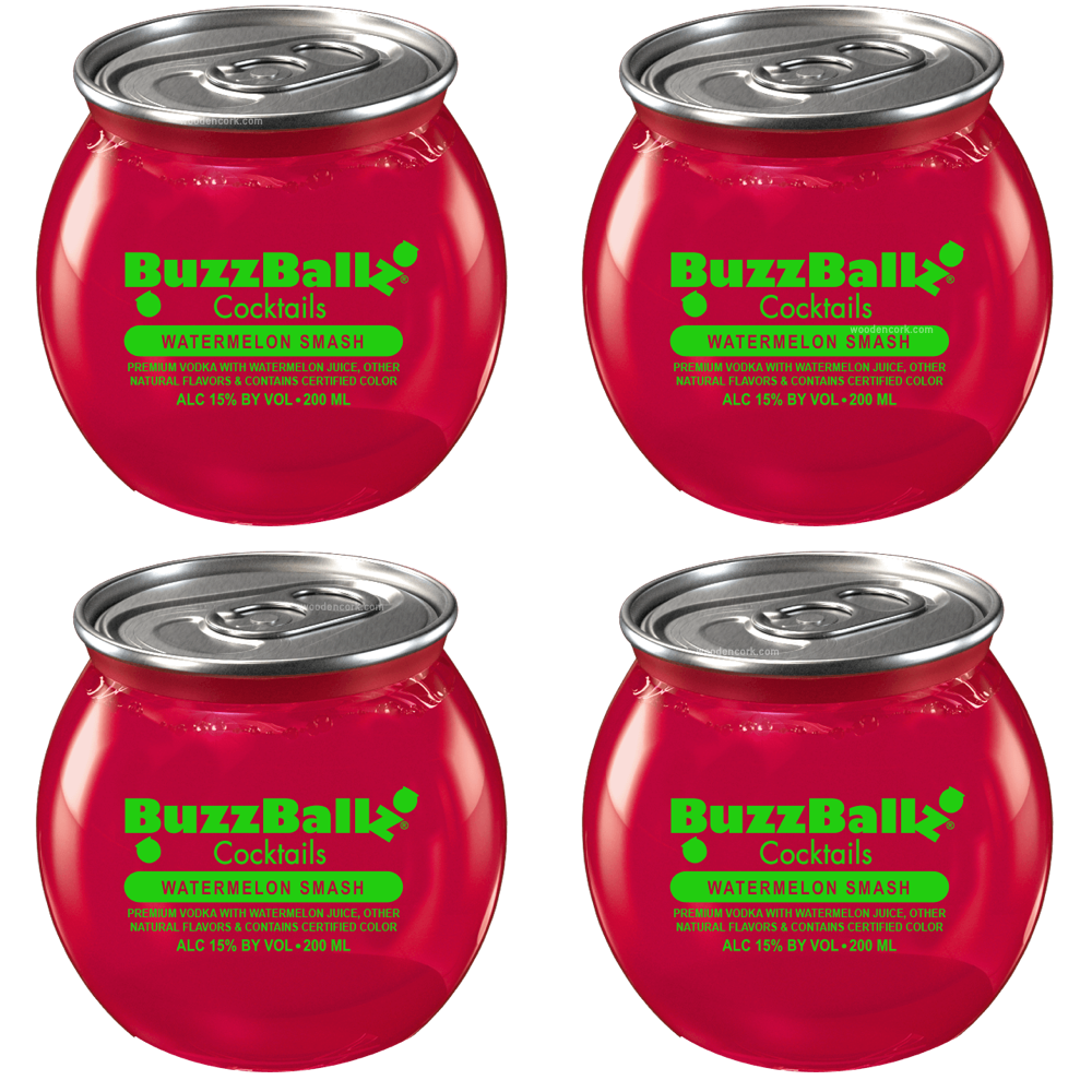 Buzzballz Watermelon Smash Pre-Mixed Cocktails 4-Pack