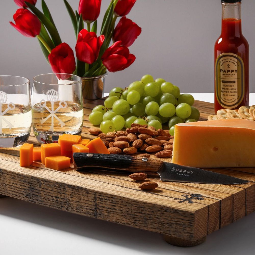 Bourbon Barrel Stave Cutting Board: Square