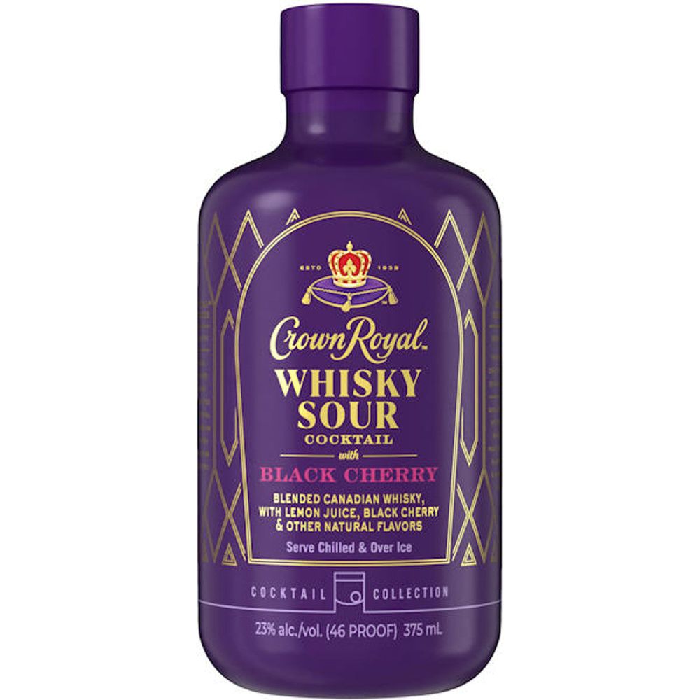 Crown Royal Black Cherry Whisky Sour Cocktail 375ml