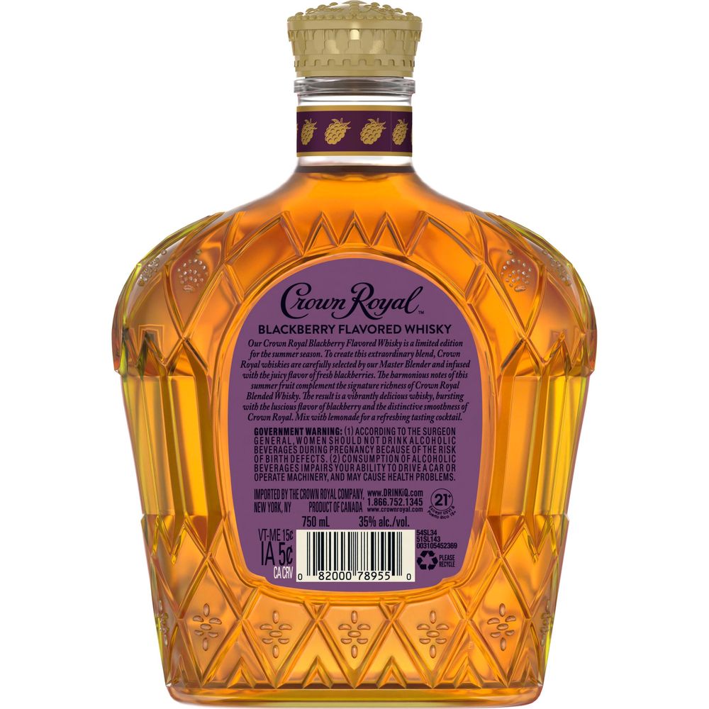 Crown Royal Blackberry Flavored Whisky 6 Pack Wooden Cork
