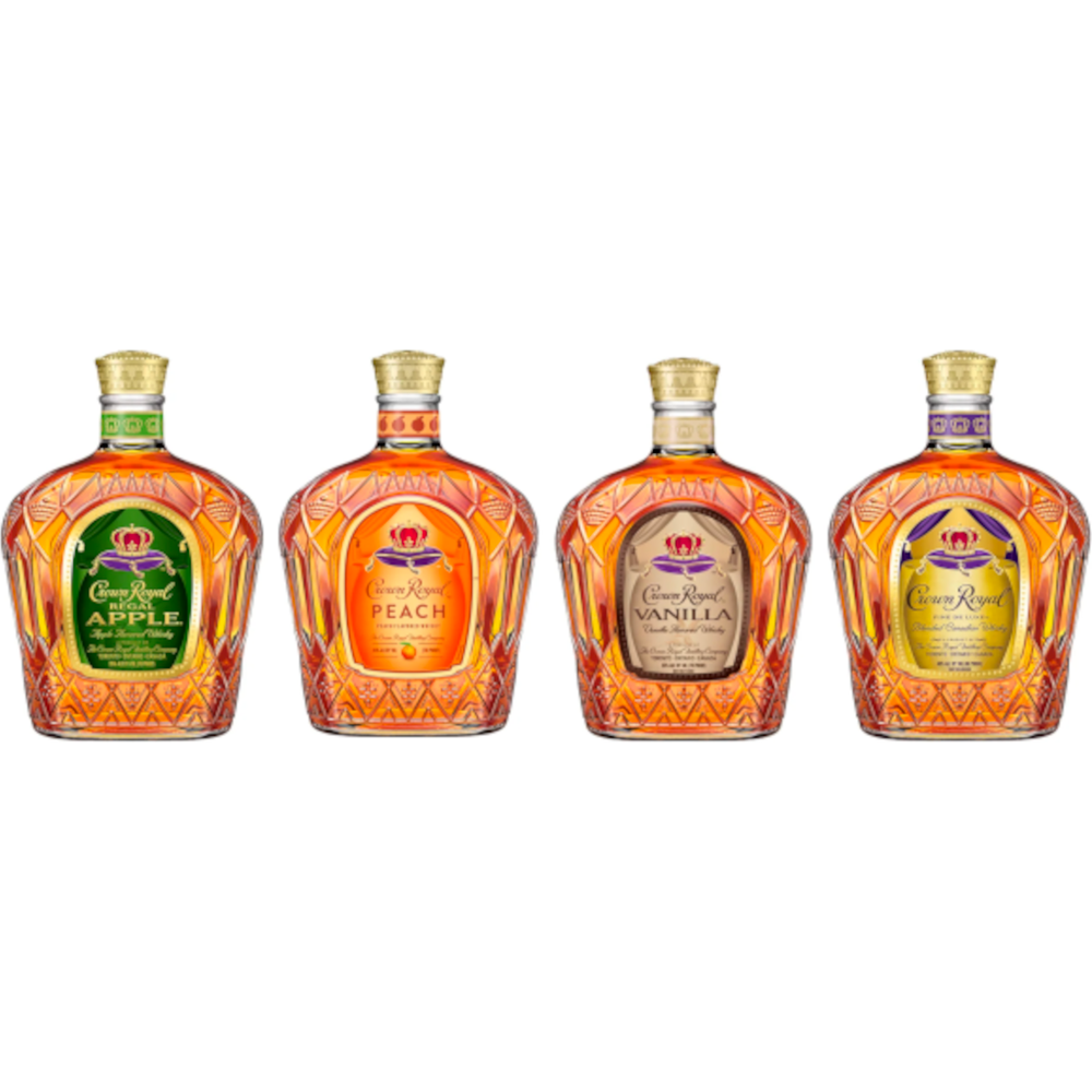 Crown Royal Flavored Whisky Bundle: Apple, Peach, Vanilla & Deluxe