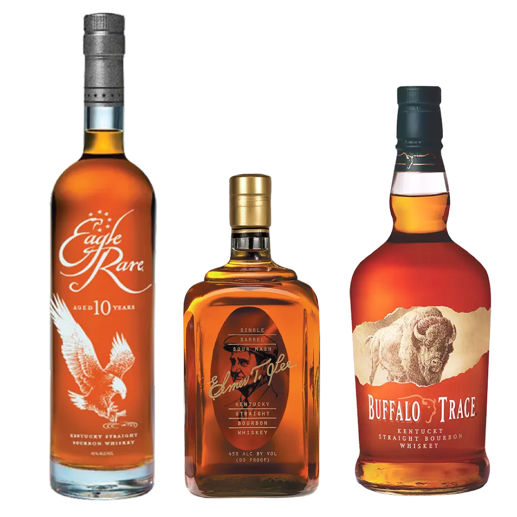 Eagle Rare 10 Year, Buffalo Trace, Elmer T. Lee Bourbon Flight Bundle