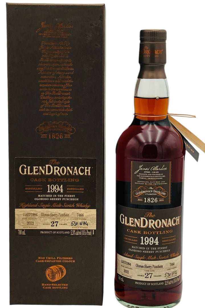 Glendronach 27 Year Old 1994 Cask #7466 Single Malt Scotch Whisky 700ml