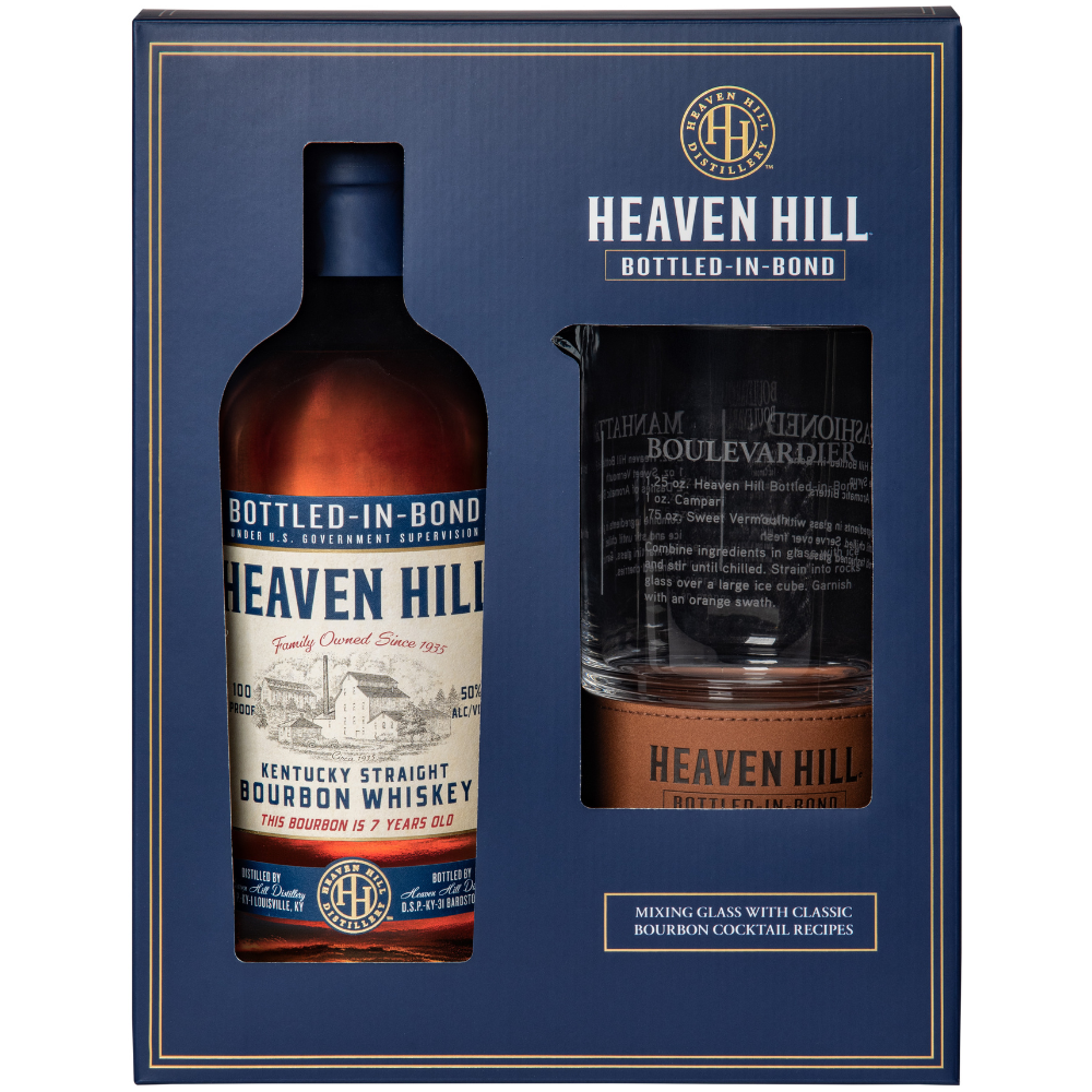 Heaven Hill 7 Year Bottled In Bond Gift Pack W/ Mixing Glass