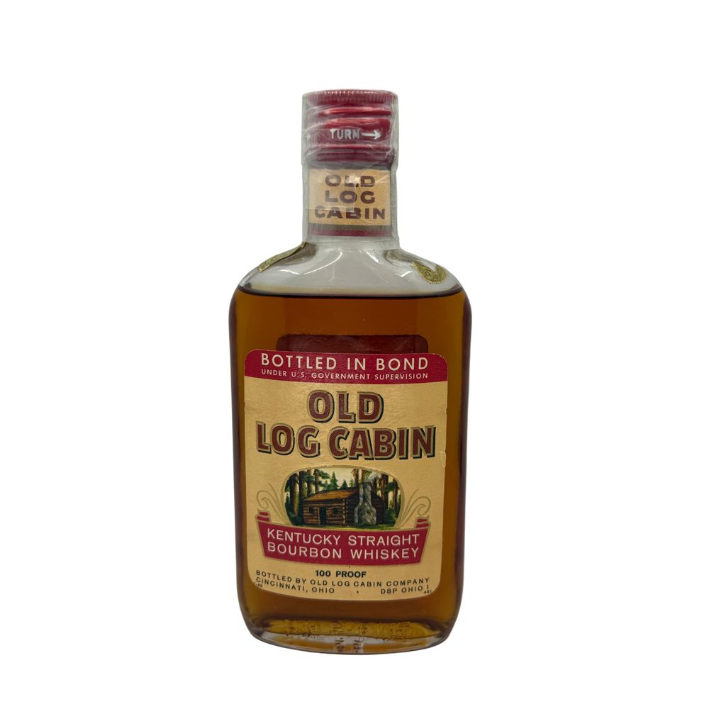 Old Log Cabin Bottled-in-Bond 100 Proof Distilled 1960 Bottled In 1965 Half Pint