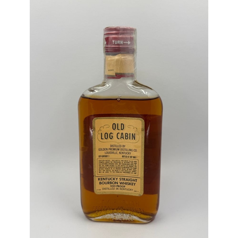 Old Log Cabin Bottled-in-Bond 100 Proof Distilled 1960 Bottled In 1965 Half Pint