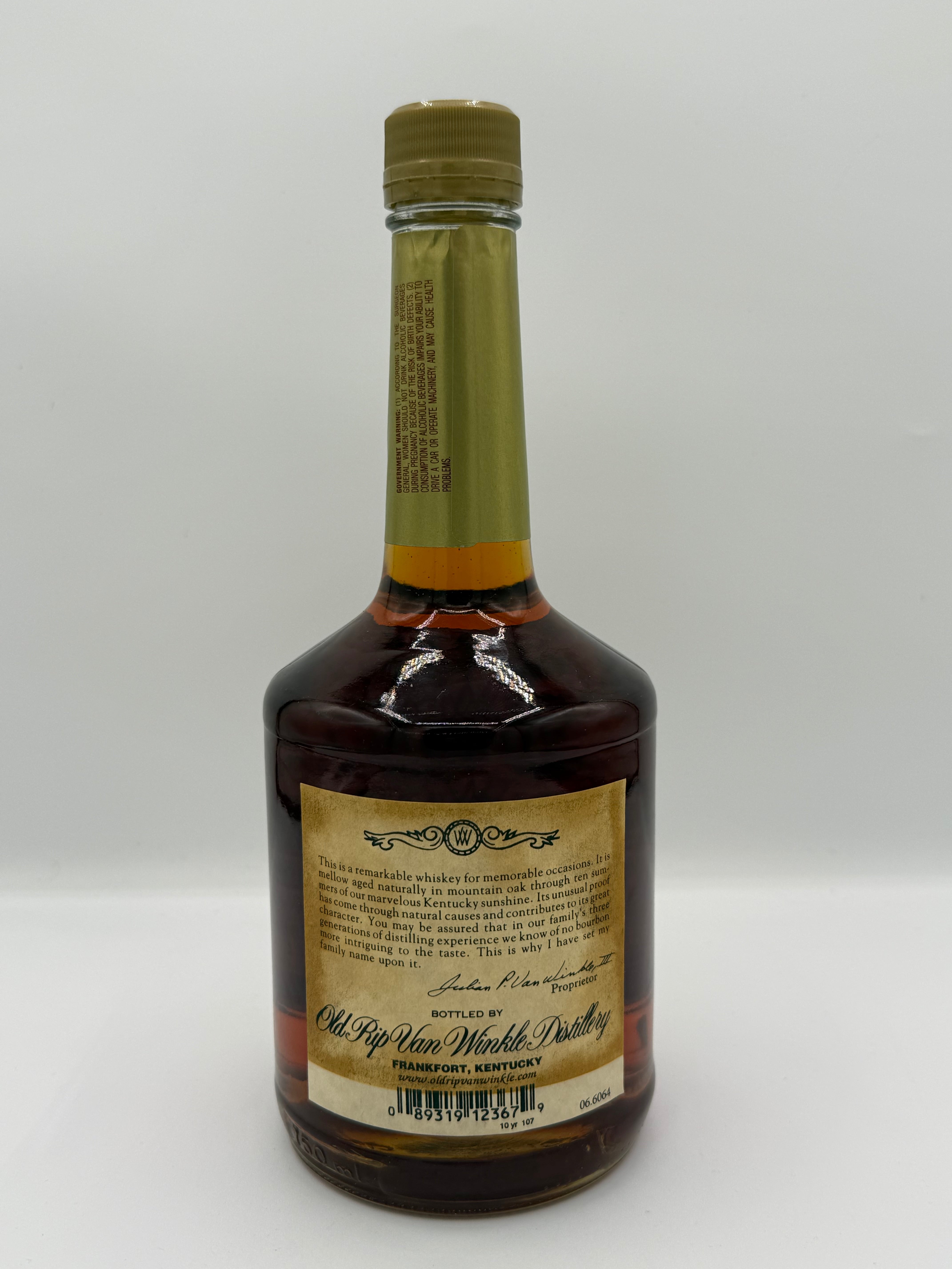 Old Rip Van Winkle 2008 107 Proof Gold Neck Label | Stitzel-Weller