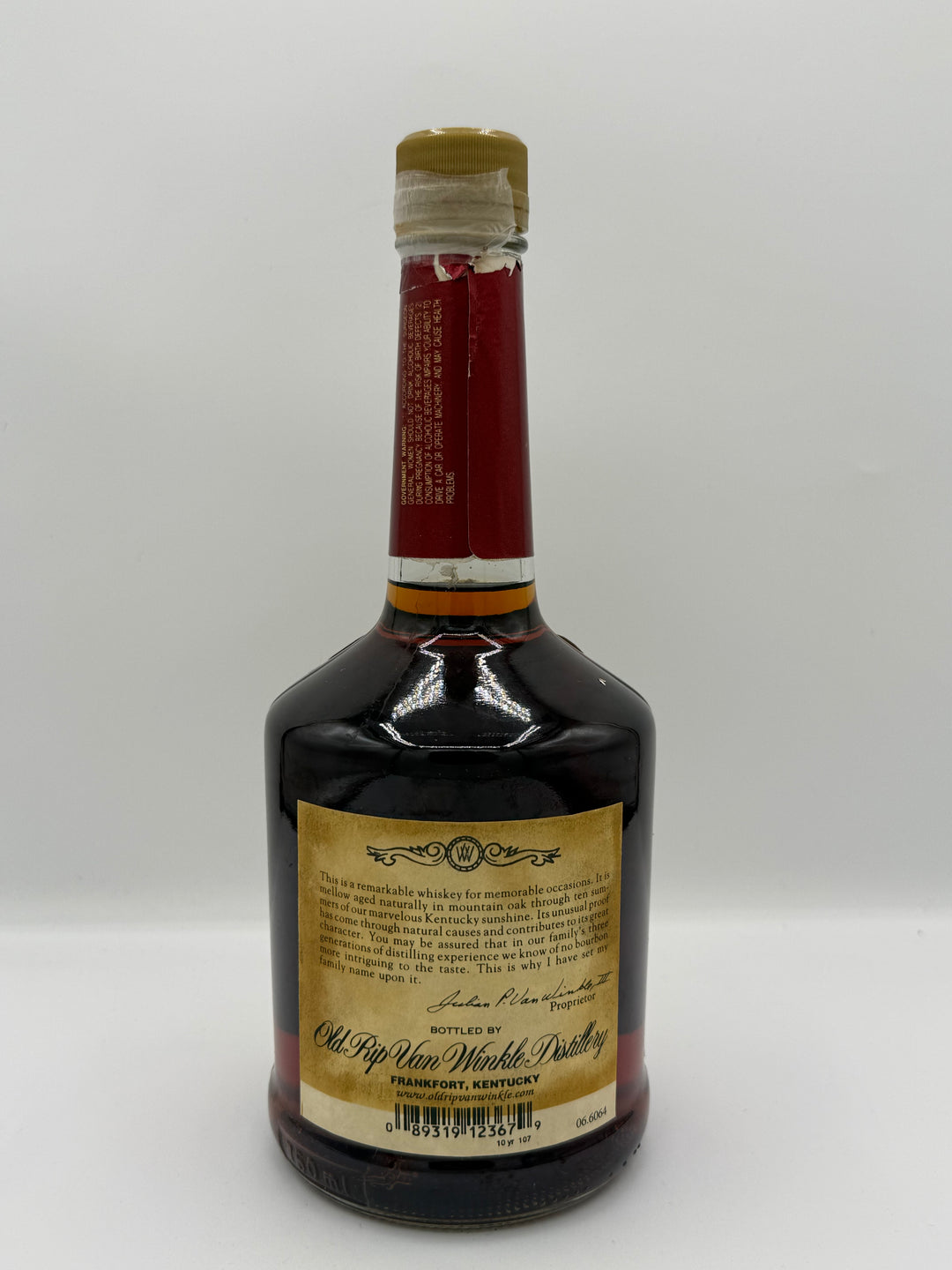Old Rip Van Winkle 2002 107 Proof Bourbon Red Neck Label (Stitzel-Weller)