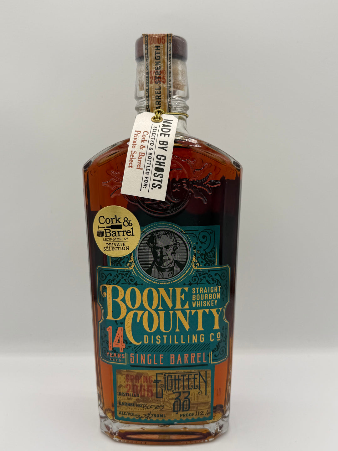 Boone County 14 Year Cask Strength Bourbon Cork & Barrel Pick B0589 112.6 Proof