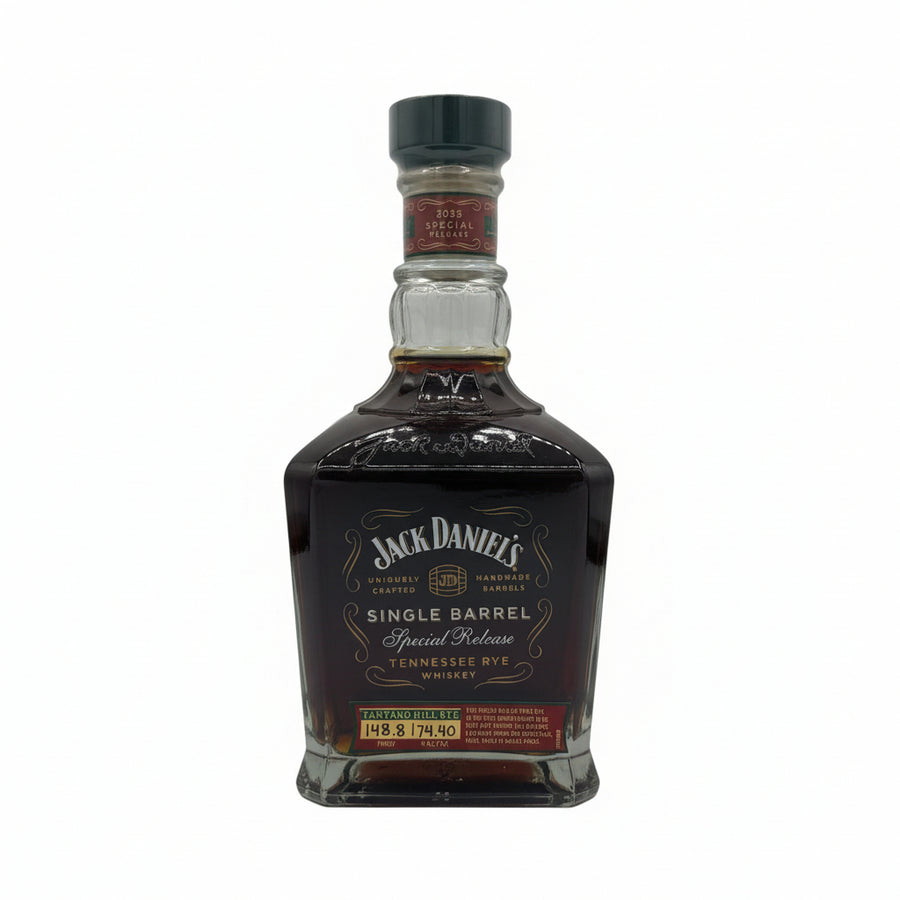 Jack Daniel's whiskey bottle on a white background