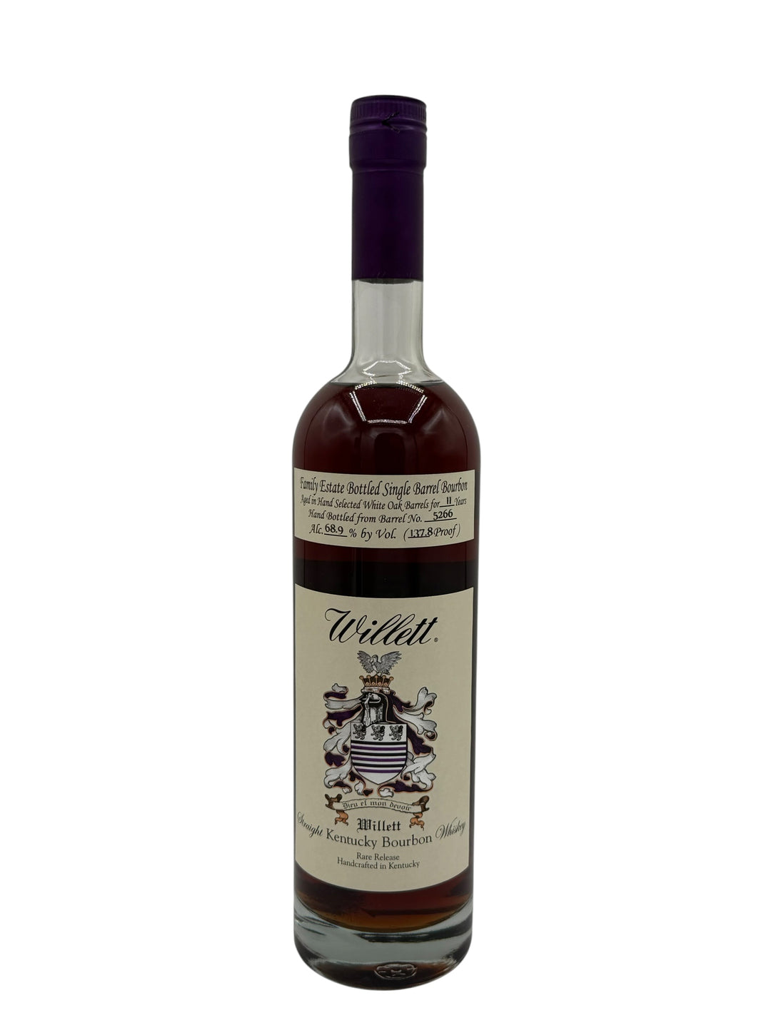 Willett Family Estate Single Barrel Bourbon 11 Year Old #5266 137.8 Proof (THE ESTATE TOUR)