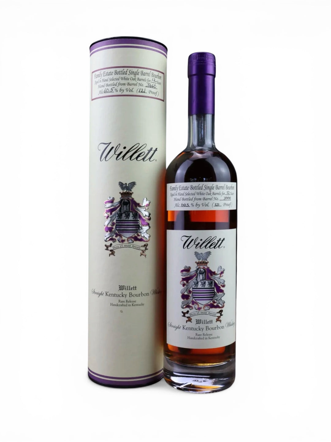 Willett Family Estate Single Barrel Bourbon 12 Year Old #3660 121 Proof Sourced with Tube