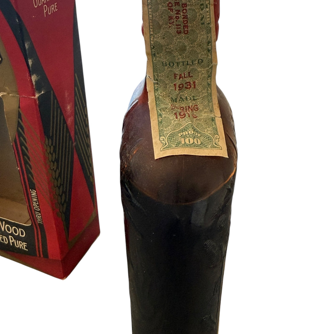 1916–1931 Old Stagg Medicinal Whiskey Pint w/ Original Box (Prohibition Era)