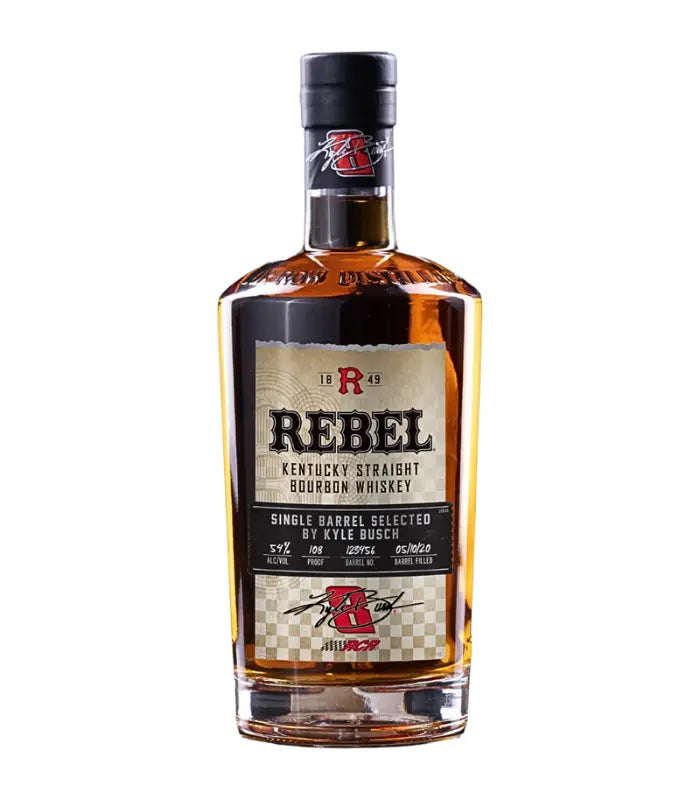Rebel x Kyle Busch Single Barrel Bourbon 108 Proof 2026 Limited Edition 750mL