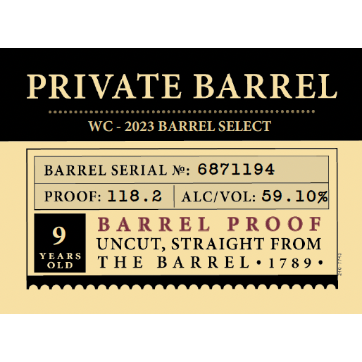 Elijah Craig Barrel Proof WC 2023 Barrel Select 118.2 Proof
