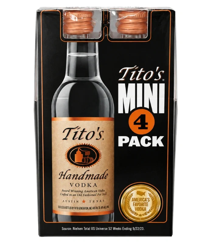 Tito's Handmade Vodka Shooters Mini 4-Pack (4 x 50mL)
