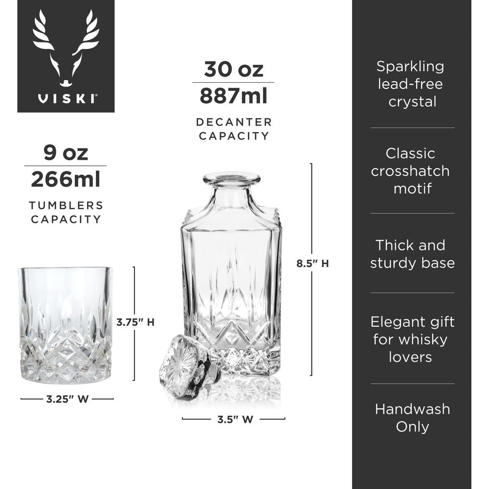 Admiral Crystal Decanter and Tumbler Set