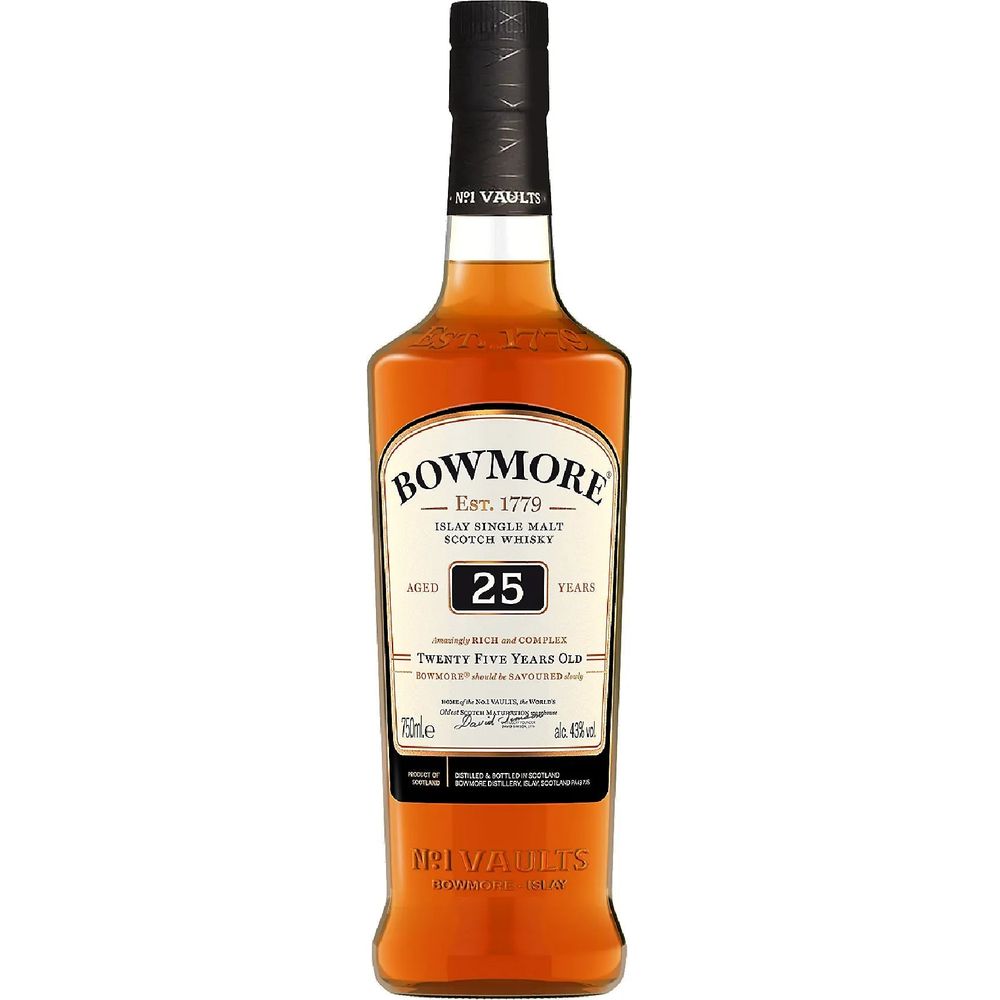 Bowmore Single Malt Scotch Small Batch Release 25 Year Old Whiskey