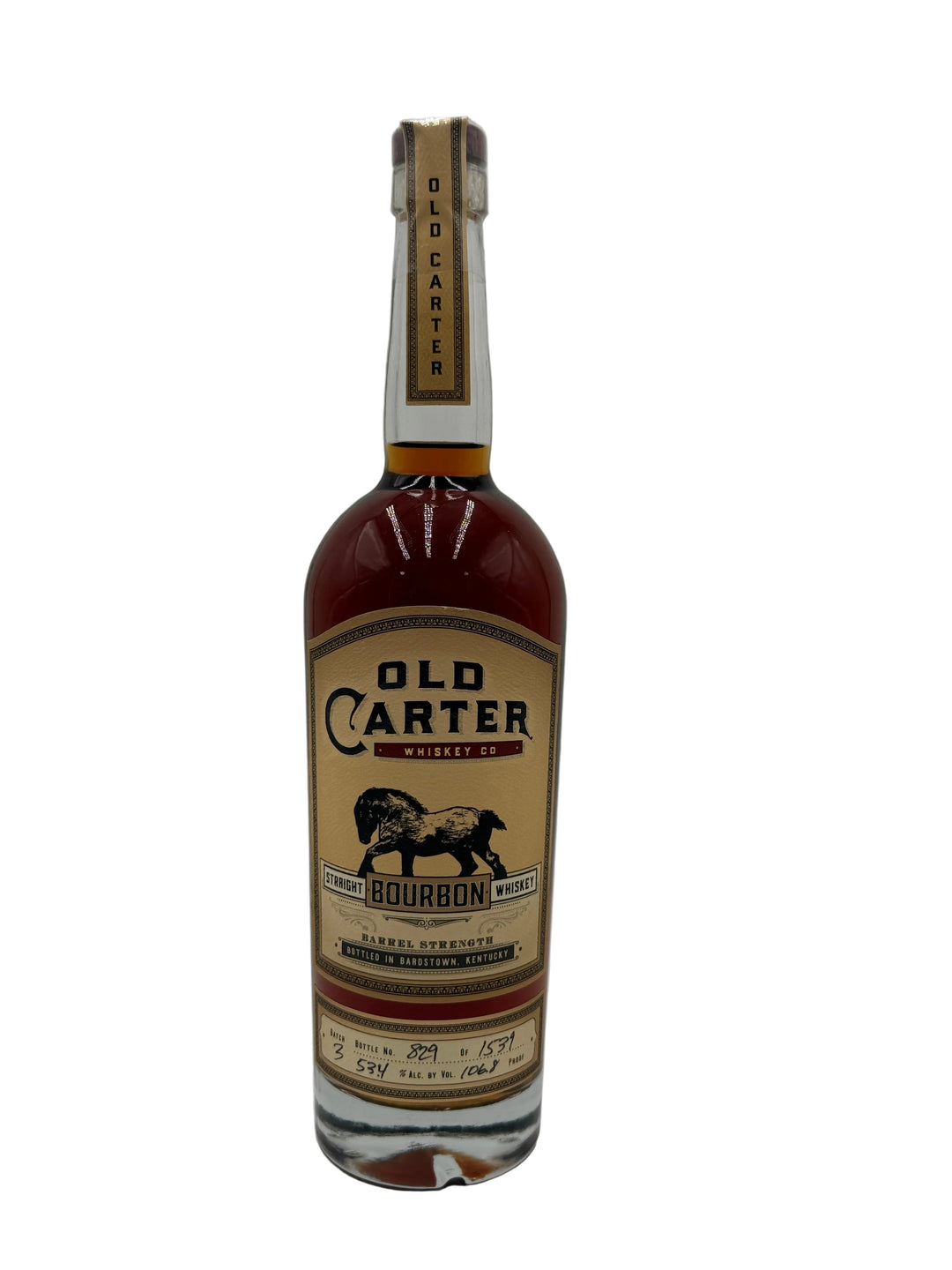 Old Carter Bourbon Whiskey Batch #3 106.8 Proof