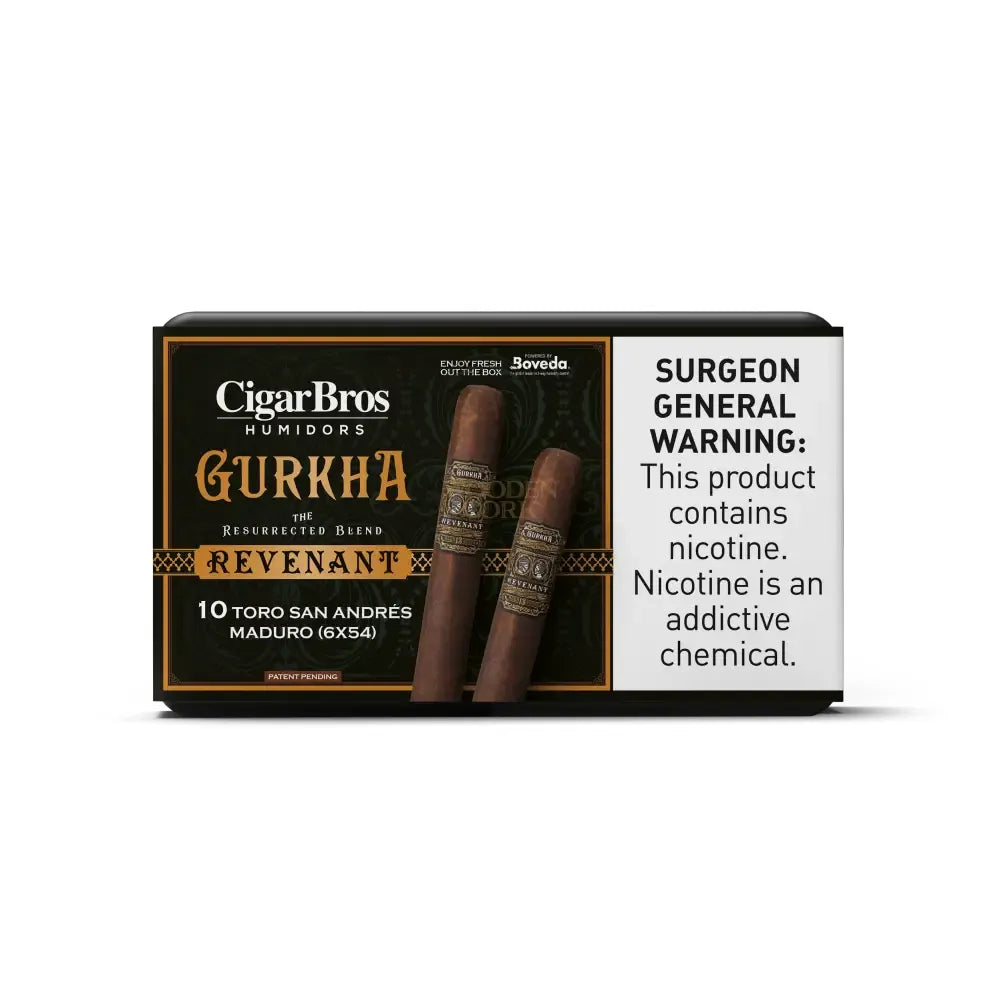 Cigarbros X Gurkha Premium Cigars Set + Personal Humidor By 10X Revenant San Andres Maduro